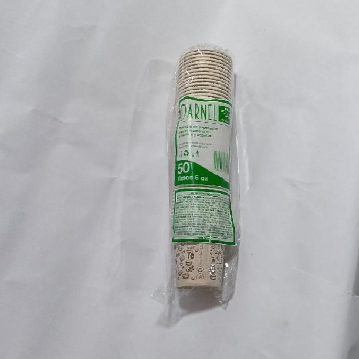 VASO CARTON PARA CAFE 6 OZ C/TAPA CJA 20 PAQ x 50 UNID "DARNEL"