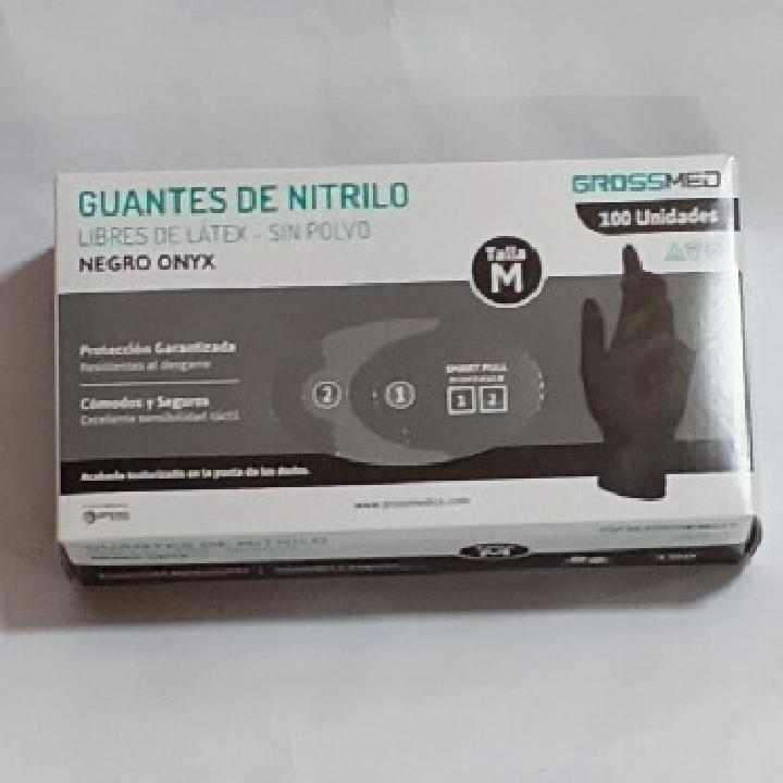 GUANTES DE NITRILO NEGRO TALLA M CJA X 50 PARES (100 UNID)