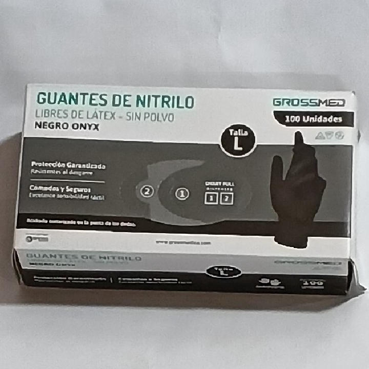 GUANTES DE NITRILO NEGRO TALLA L CJA X 50 PARES (100 UNID)