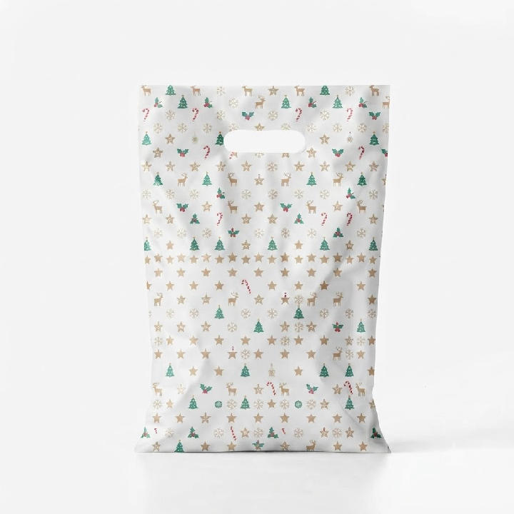 BOLSA BOUTIQUE 20X30 NAVIDAD (PAQ X 100 UNID) "OMKA"